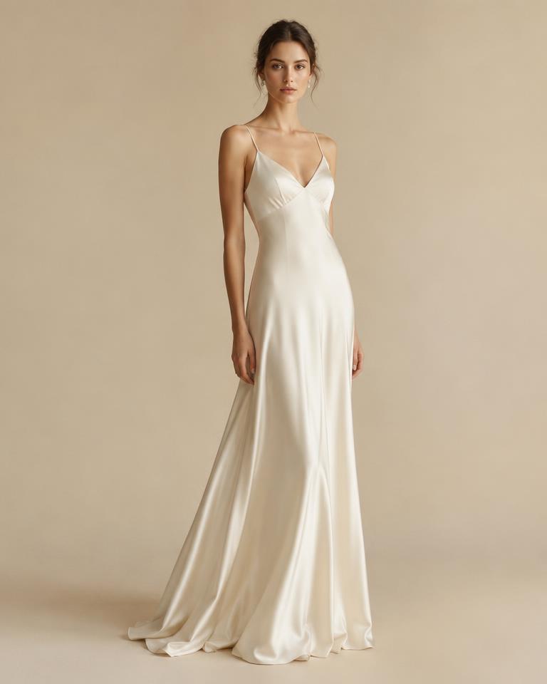 Ivory Silk Evening Gown