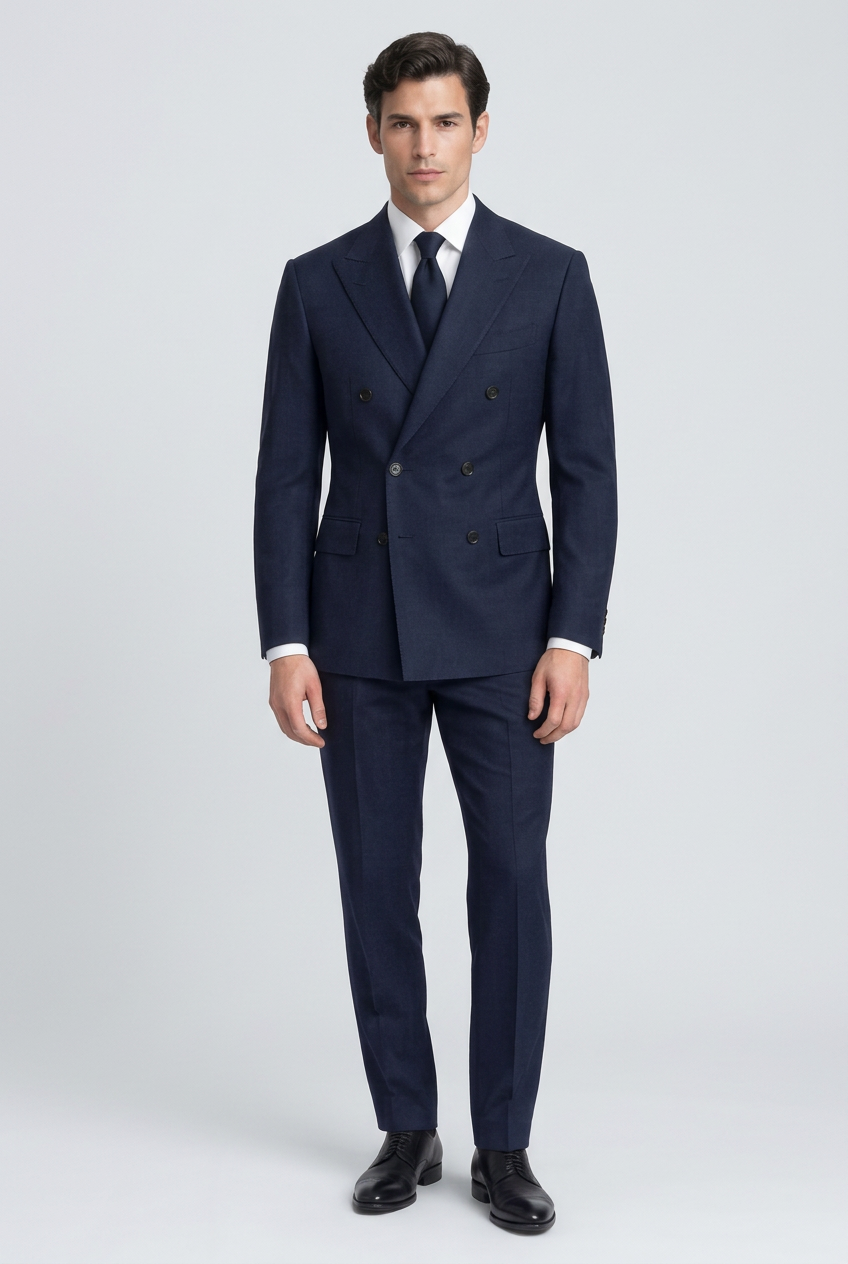 Deep Navy Double-Breasted Suit, front view